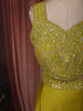 Chartreuse Green Heavy Sequins and Beads Embroidered Design Crepe Silk Party Lehenga with Matching Dupatta