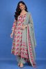 Mint Green Floral Design Printed Cotton Salwar Suit