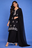 Black Floral Sequins Embroidered Georgette Sharara Salwar Suit