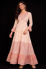Light Orange Cotton Long Kurti Adorned with Floral Prints