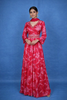 Queen Pink Floral Embroidery Crepe Gown
