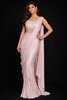 Pink Ready to wear Saree Embellished with Sequins and Glitters Design paired with Blouse