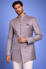 Light Purple Geometric Design Viscose Men's Suit