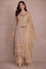 Beige Geometric Design Cotton Salwar Suit