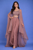 Light Brown Sequins Design Georgette Skirt Top