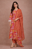 Pink Floral Printed Cotton Salwar Suit With Dupatta