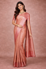 Coral Floral Woven Pure Kanchipuram Silk Saree
