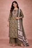 Olive Green Floral Design Printed Cotton Salwar Suit