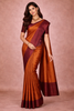 Burnt Orange Vine Design Art Silk Saree