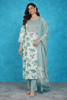 Ivory Straight Cut Salwar Suit for Women Adorned with Floral Prints and Embroidery along with Dupatta