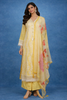 Yellow Floral Embroidery Cotton Salwar Suit