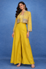 Mustard Yellow Sequins Embroidered Georgette Palazzo Suit