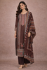 Brown Floral Designed Cotton Salwar Suit