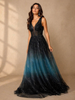 Black Net with Stones and Sleeveless Gown