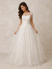 White Wedding Net Gown Adorned with Sequins