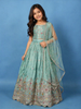 Light Green Floral Sequins Design Georgette Kids Lehenga
