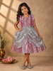 Pink Ruffle Design Giltter Party Gown for Girls