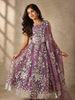 Lavender Floral Designed Net Lehenga