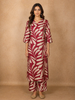 Red Floral Designed Cotton Salwar Suit