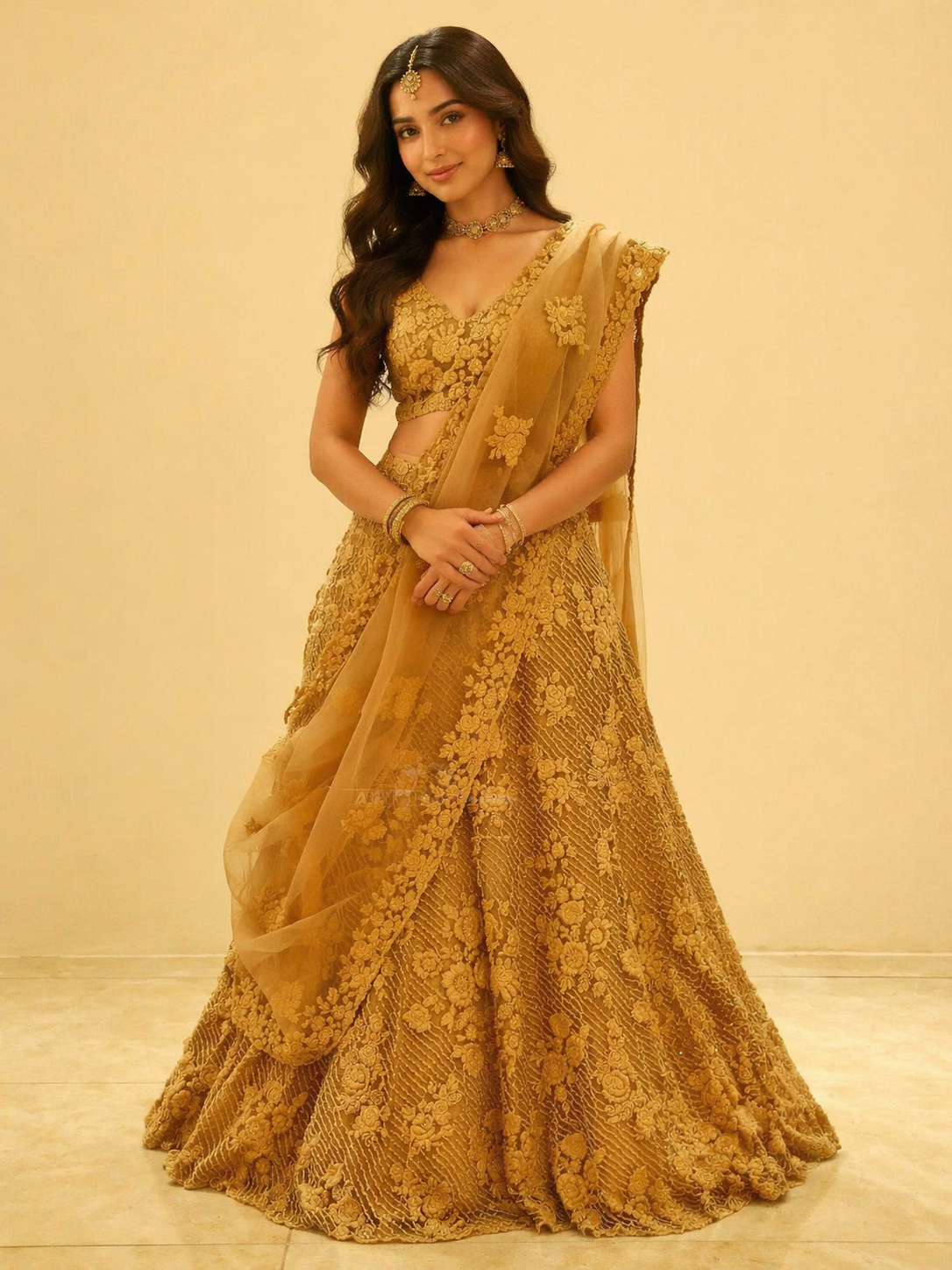 Gold Lehenga | Diadem Gold Lehenga | Diadem