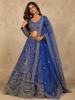 Diadem Women Royal Blue Net Lehenga Choli Heavy Embroidered Sequin Bridal Wedding Wear