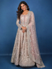 Diadem Women Blush Pink Net Sharara Suit Embroidered Designer Ethnic Wear Wedding Outfit