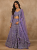 Diadem Women Lavender Net Lehenga Choli Heavy Embroidered Designer Wedding Wear Set