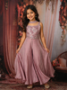 Lavender Sequins and Beads Embroidered Design Crepe Kids Palazzo Suit