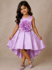 Lavender Oversized Floral Satin Kids Gown