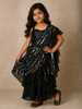 Black Sequins Embellished Design Chiffon Ready To Wear Kids Saree