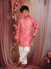 Pink Floral Printed Kids Kurta Set