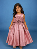 Pink Floral Designed Party Gown for Girls