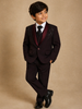 Wine Beads Embroidered Kids Party Wear Polyester Suit Set