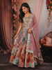 Purple Floral Sequins Design Georgette Kids Lehenga