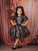 Black Sequins Embellished Design Party Wear Kids Net Gown