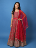 Red Floral Design Sequins Georgette Kids Lehenga