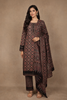 Black Floral Design Printed Cotton Salwar Suit