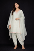 Light Green Straight Cut Salwar Suit Adorned with Sequins and Floral Design with Dupatta