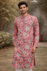 Onion Pink Kurta Set Sequin Embroidery, With Pant