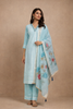 Sky Blue Floral Designed Cotton Salwar Suit