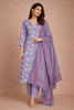 Light Blue Floral Printed Cotton Salwar Suit