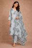 Sky Blue Floral Design Printed Cotton Salwar Suit