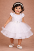 White Net Frock Embellished with Sequins and 3D Flowers
