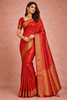 Maroon Floral Woven Pure Kanchipuram Silk Saree With Zari Border