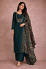 Peacock Blue Floral Design Cotton Salwar Suit with Dupatta