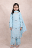 Blue Kids Salwar Suit Adorned with Sequins and Stones Floral Design with Dupatta