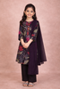 Black Floral Printed Cotton Kids Salwar Suit With Dupatta