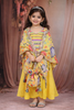 Yellow Floral Printed Design Georgette Kids Palazzo Suit with kids Potli Bag