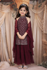 Wine Sequins Embroidered Design Georgette Kids Palazzo Suit with Dupatta
