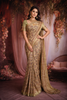 Olive Green Kalamkari Printed Semi Silk Saree with Contrast Border